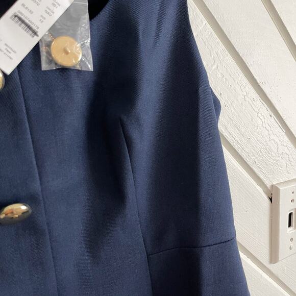 J.Crew Sofia sleeveless dress in structured wool Navy Size 12 NWT - Picture 7 of 8